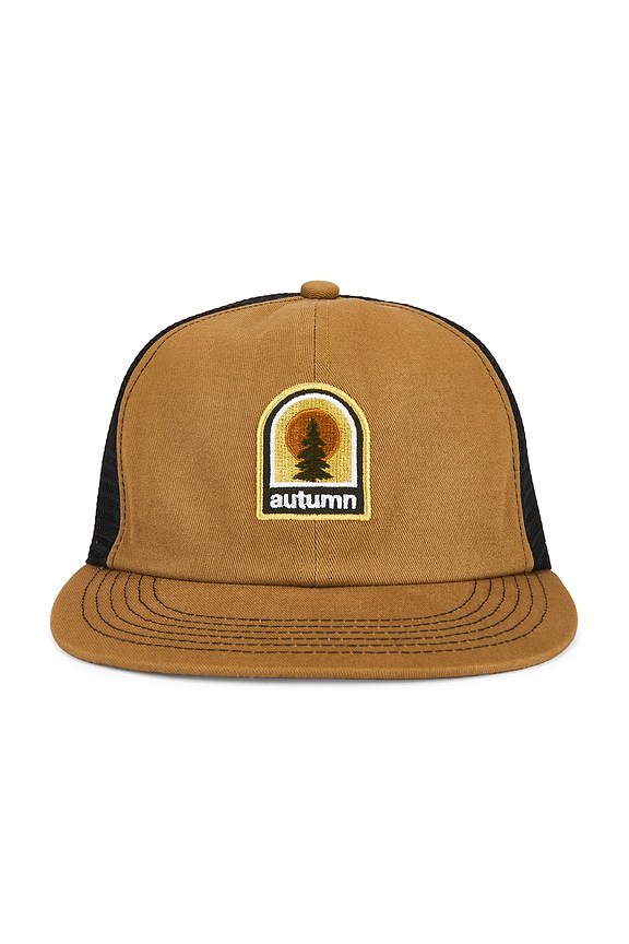 view 1 of 2 Twill 6 Panel Trucker Cap in Brown