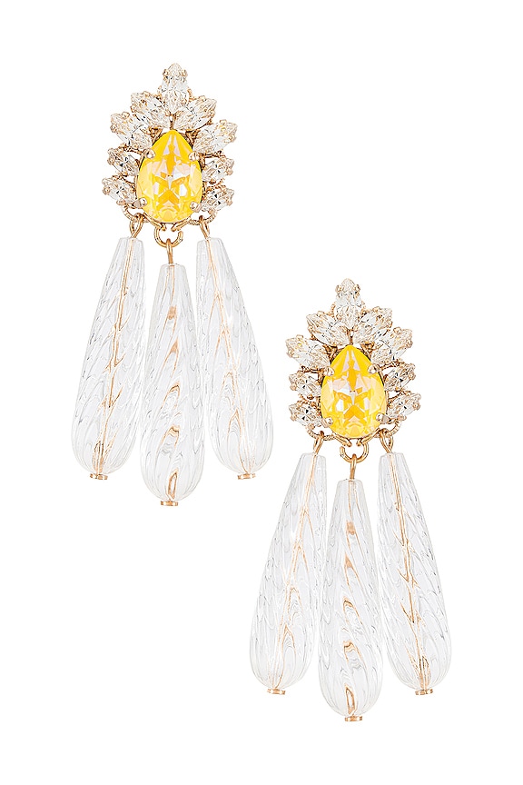 view 1 of 3 Crystal Drop Earring in Yellow