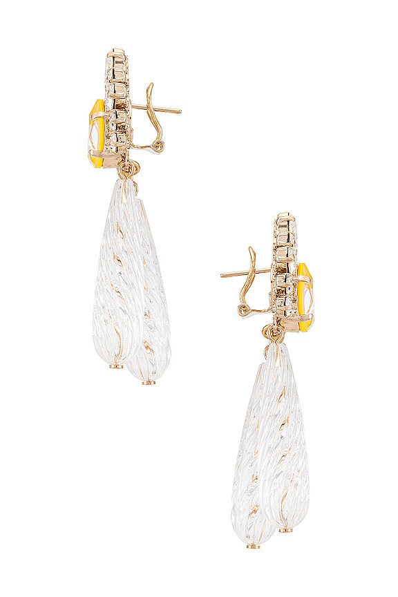 view 2 of 3 Crystal Drop Earring in Yellow
