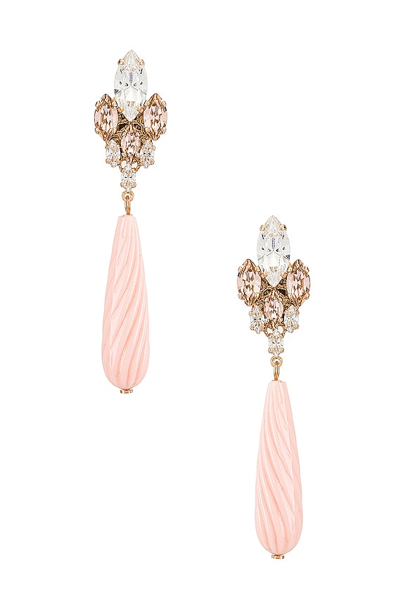view 1 of 3 Crystal Drop Earring in Pink
