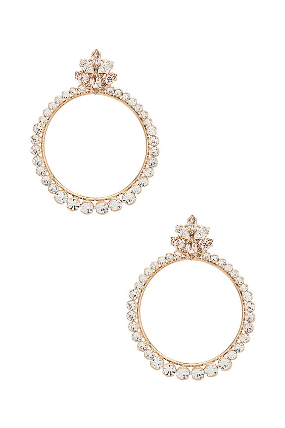 view 1 of 3 Crystal Hoop Earring in Gold