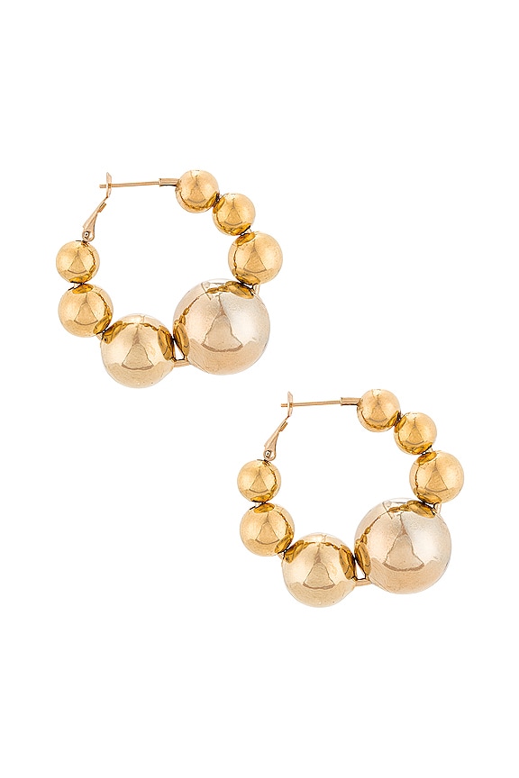 view 2 of 3 PENDIENTES DE ARO BALL in Gold