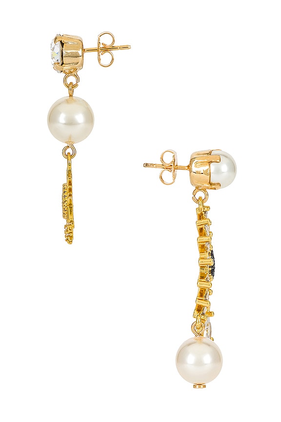 view 2 of 2 ASYMMETRIC 귀걸이 in Cream & Gold