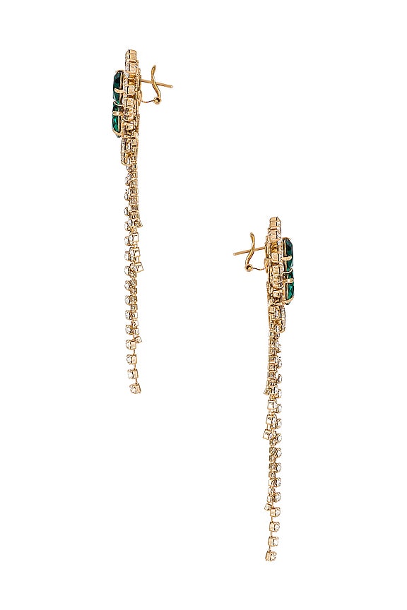 view 2 of 2 Tassel Earring in Emerald & Gold