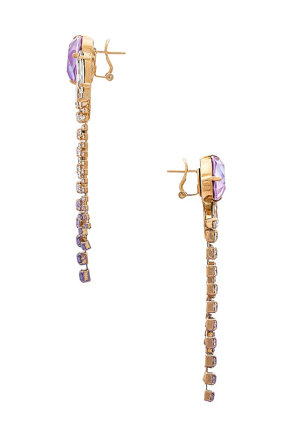 view 2 of 2 BOUCLES D'OREILLES CASCADE in Lilac, Crystal & Gold