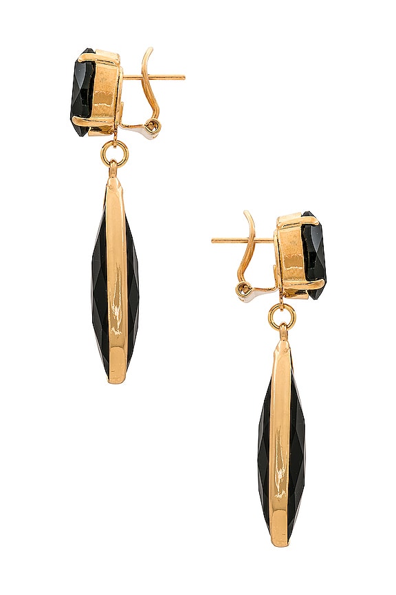 view 2 of 2 PENDIENTES DE LÁGRIMA in Black & Gold