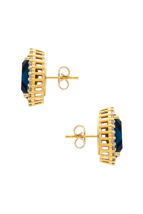 view 2 of 2 À CLOUS OVAL in Denim Blue & Crystal