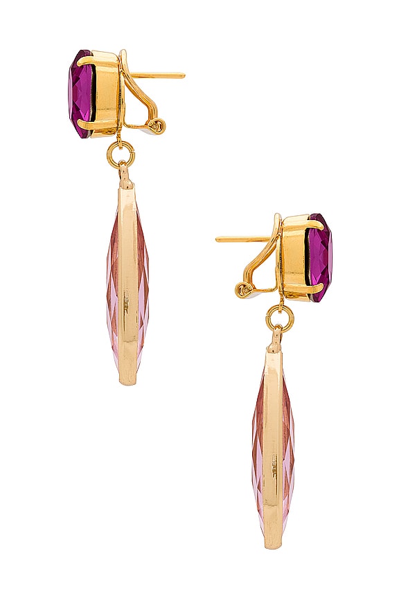 view 2 of 2 Drops Earrings in Fuchsia Spectrum & Crystal