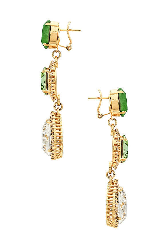 view 2 of 2 ВИСЯЧИЕ СЕРЬГИ DOUBLE DROP in Pistachio, Apple & Gold