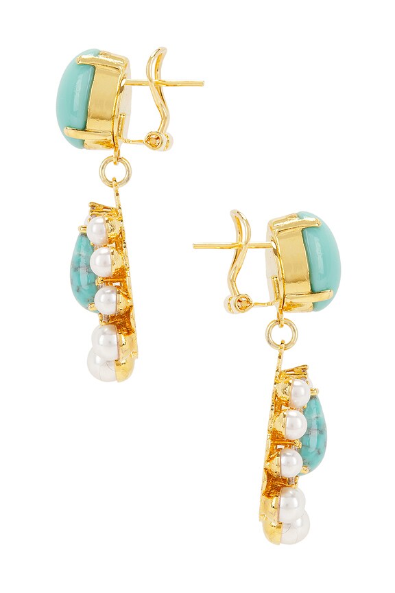 view 2 of 2 Turquoise Peacock Drop in Turquoise, Cream & Crystal