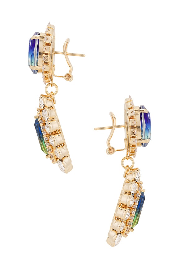 view 2 of 2 СЕРЬГИ in Blue, Green, & Gold