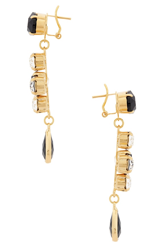 view 2 of 2 СЕРЬГИ CROSS & DROP PENDANT in Black, Crystal & Gold