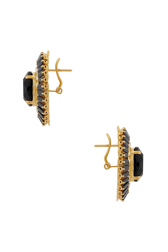 view 2 of 2 СЕРЬГИ GEM CLUSTER in Black, Crystal & Gold