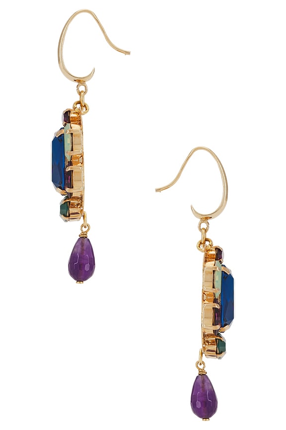 view 2 of 2 BOUCLES D'OREILLES PENDANTES in Purple, Blue, Green & Gold