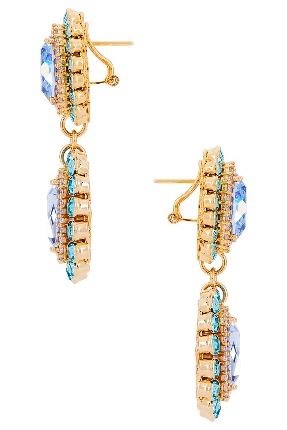 view 2 of 2 ПОДВЕСНЫЕ СЕРЬГИ OMEGA in Blue & Gold