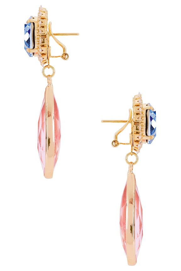 view 2 of 2 PENDIENTES in Blue, Pink, Crystal & Gold