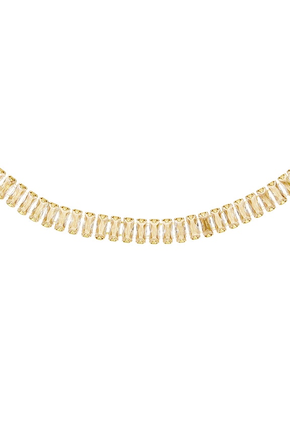 view 2 of 3 Short Crystal Chain Necklace in Crystal & Gold