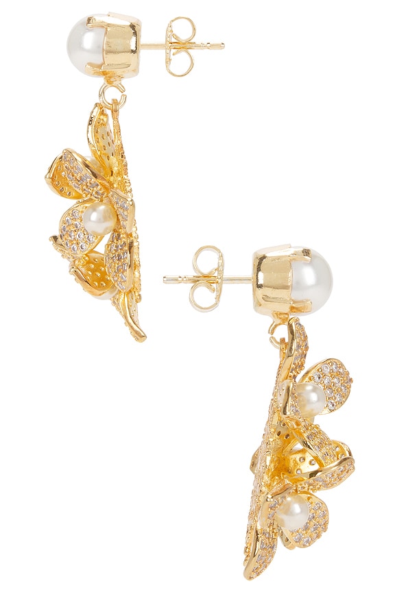 view 2 of 2 BOUCLES D'OREILLES PENDANTES in Cream & Gold