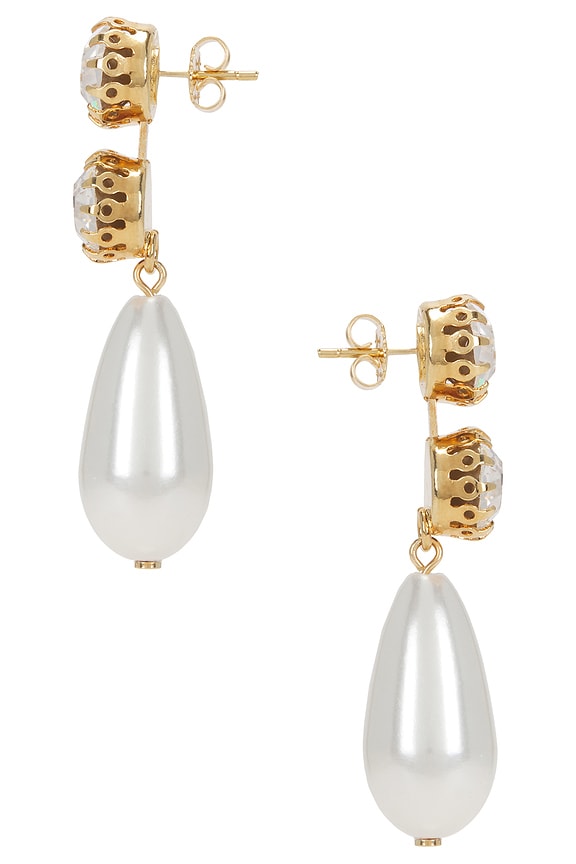 view 2 of 2 PENDIENTES LARGOS in Clear Pearl