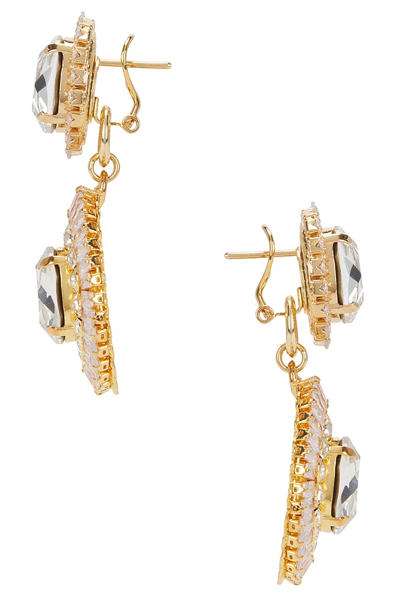 view 2 of 2 Clip Oval Pendant Drop Earrings in Crystal