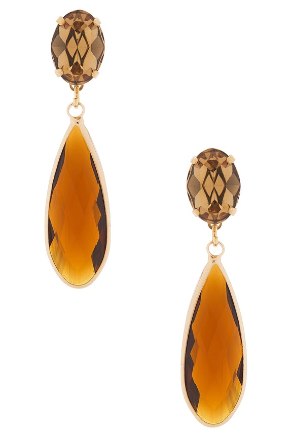 view 1 of 2 Drop Earrings in Amber & Gold
