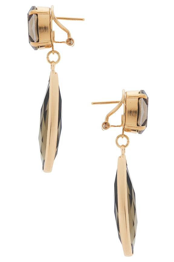 view 2 of 2 Drop Earrings in Greige & Gold