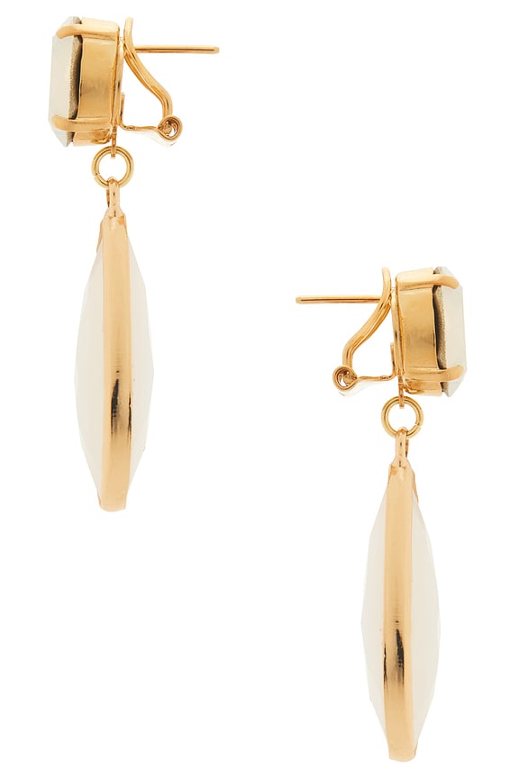 view 2 of 2 BOUCLES D'OREILLES PENDANTES EARRINGS in Opaque White & Gold