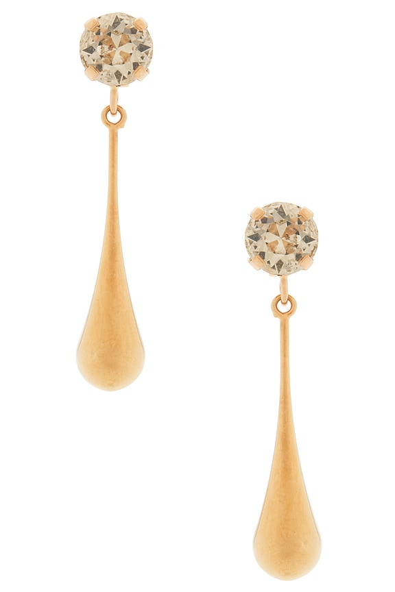 view 1 of 2 BOUCLES D'OREILLES PENDANTES EARRINGS in Crystal & Gold