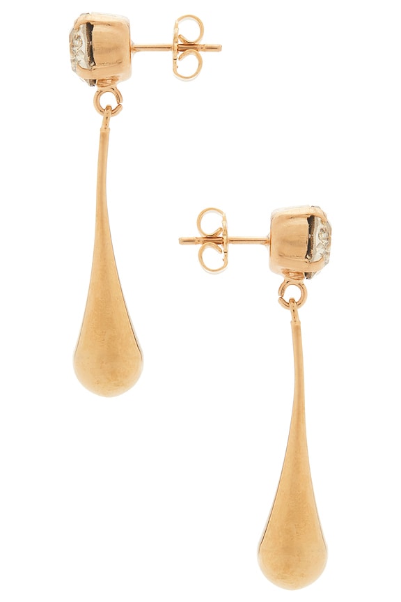 view 2 of 2 BOUCLES D'OREILLES PENDANTES EARRINGS in Crystal & Gold