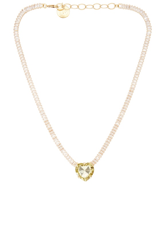 view 1 of 3 SAUTOIR PENDENTIF NECKLACE in Yellow, Crystal, & Gold