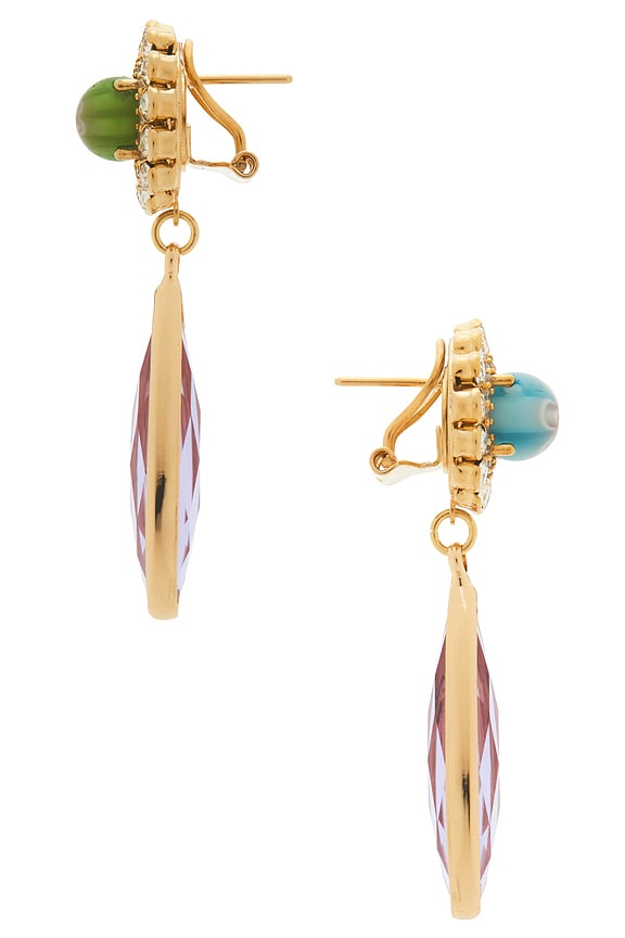 view 2 of 2 PENDIENTES COLGANTES LLAMATIVOS EARRINGS in Blue, Green, Violet, & Gold