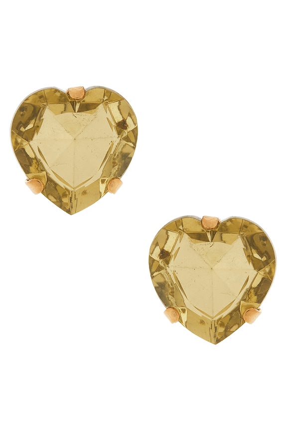 view 1 of 2 Heart Post Earrings in Yellow & Gold
