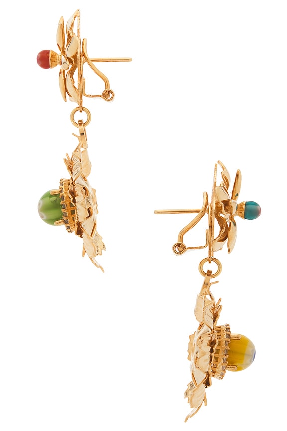 view 2 of 2 Flower Drop Earrings in Multicolor & Gold