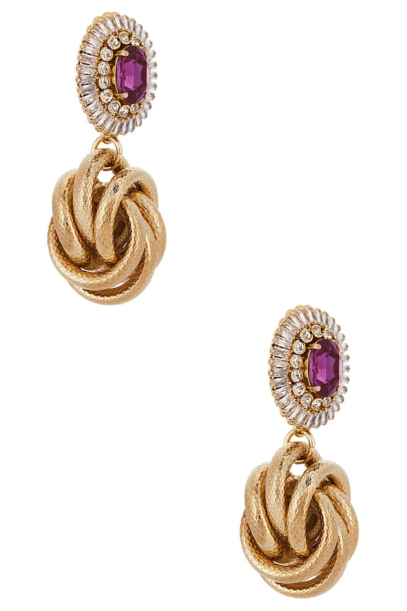 view 2 of 3 BOUCLES D'OREILLES in Fuchsia, Crystal & Gold