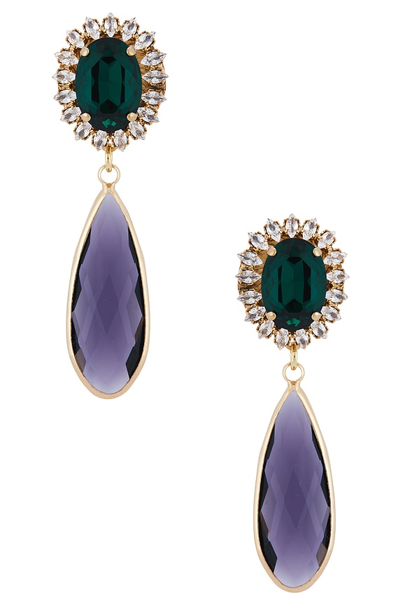 view 1 of 2 BOUCLES D'OREILLES in Green, Purple & Gold