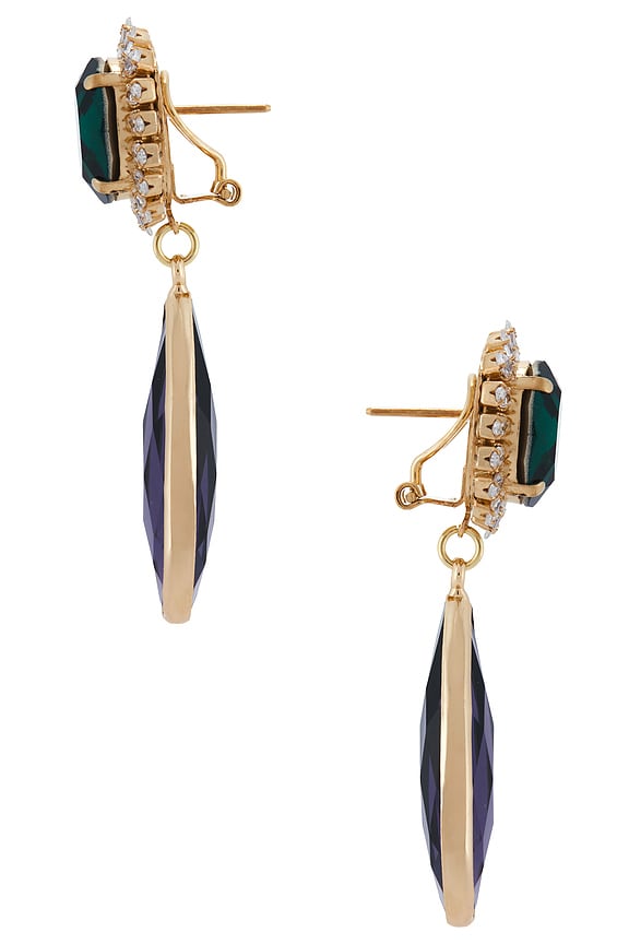 view 2 of 2 BOUCLES D'OREILLES in Green, Purple & Gold