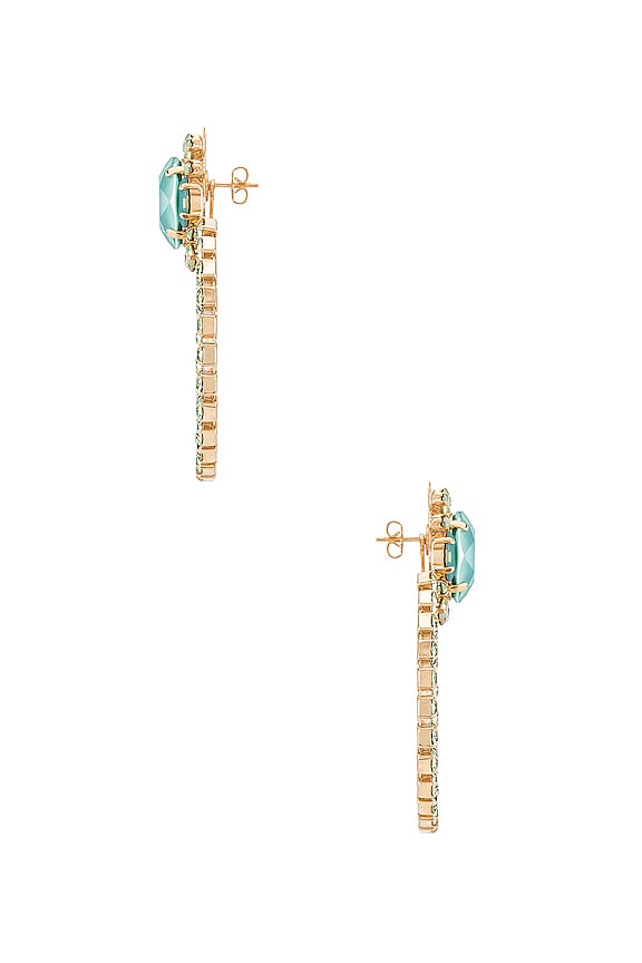 view 2 of 3 Gem Cluster Hoops in Light Green