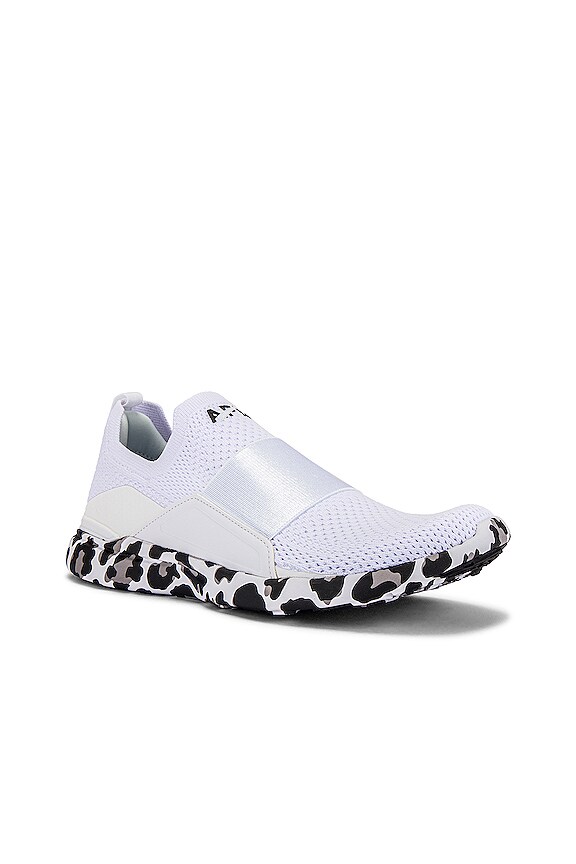 view 2 of 6 TechLoom Bliss Sneaker in White, Black, & Leopard