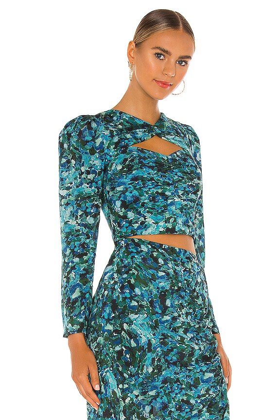 view 2 of 4 CASSIE 탑 in Splatter Print Teal