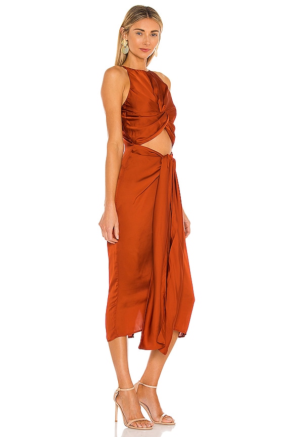 view 2 of 3 Reni Knotted Dress in Orange