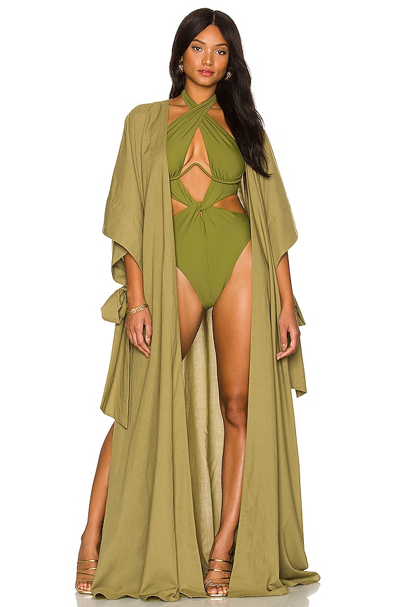 view 2 of 4 Gamba Robe in Sage Green