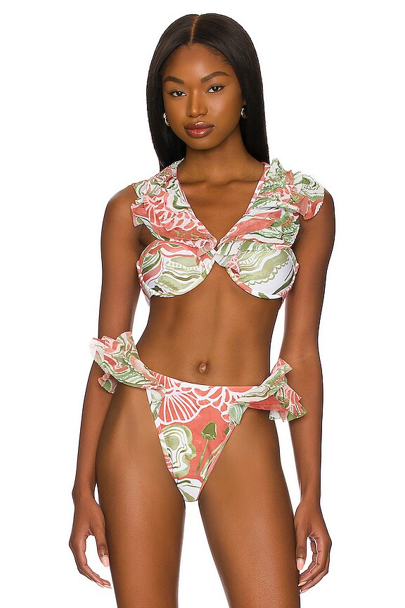 view 2 of 5 Salama Bikini Top in Abstract Mushroom Print