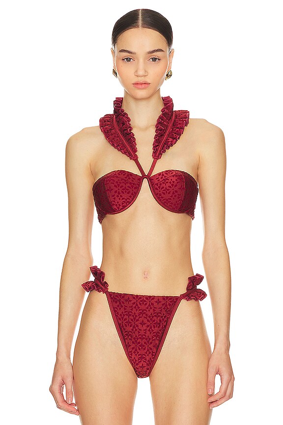 view 2 of 5 HAUT DE MAILLOT DE BAIN MULAN in Wine