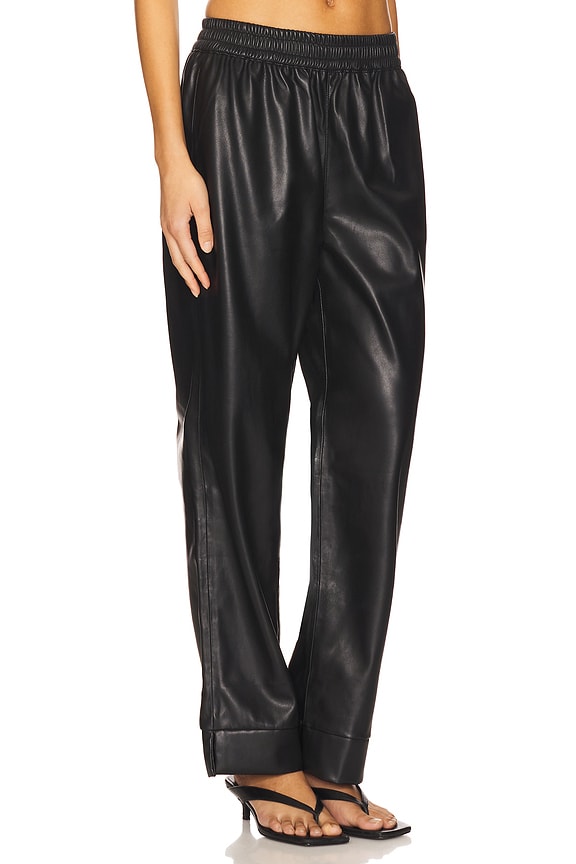 view 2 of 6 PANTALONES DE CUERO VEGANO JADA in Noir