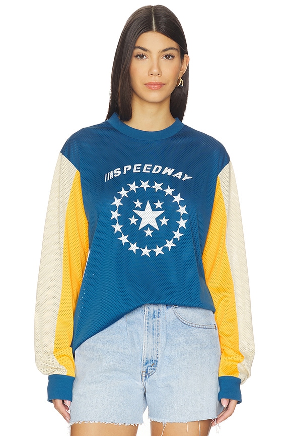 view 1 of 4 Speedway Long Sleeve Tee in Maritime Blue