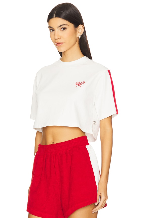 view 2 of 4 Racquet Crop Tee in Warm White