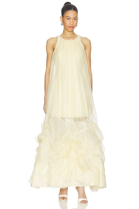 view 1 of 3 Eclipta Gown in Pastel Yellow