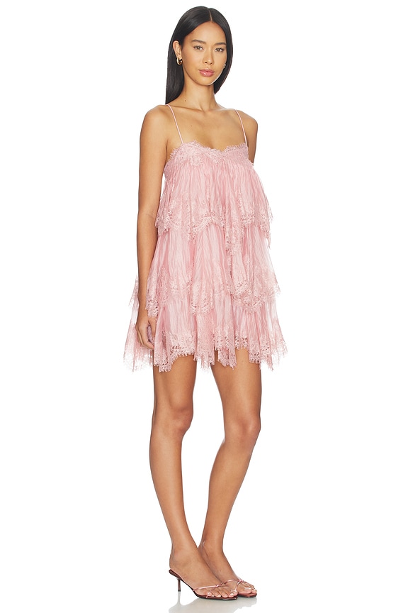 view 1 of 3 Ophelia Lace Mini Dress in Fawn Pink