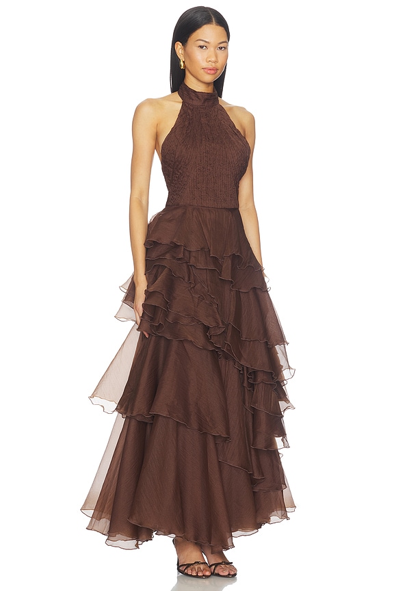 view 2 of 3 Fayette Gown in Dark Chocolate