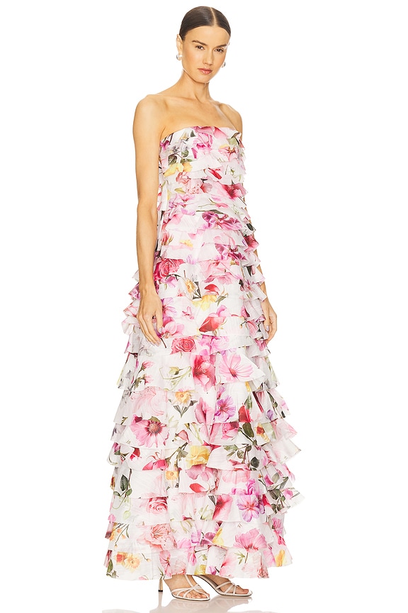 view 2 of 3 Fleur Pleated Gown in Collage Floral